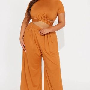 NEW Rust Wide Leg / Crop top set